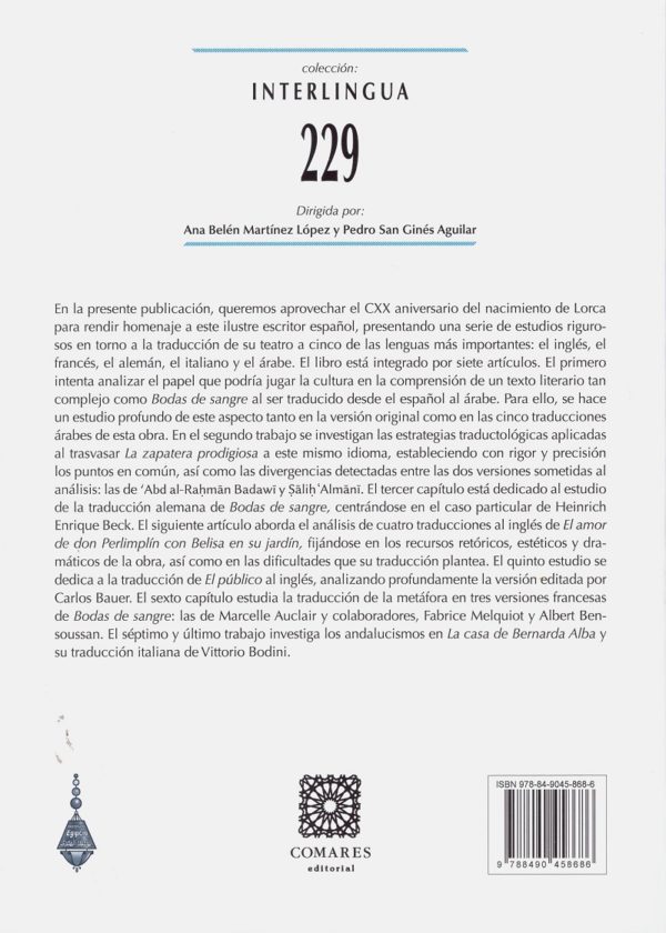 Lorca, dramaturgo universal. Estudios entorno a la traducción de su teatro con motivo del CXX aniversario de su nacimiento-39047
