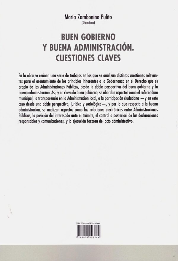 Buen Gobierno y buena administración. Cuestiones Claves -37726