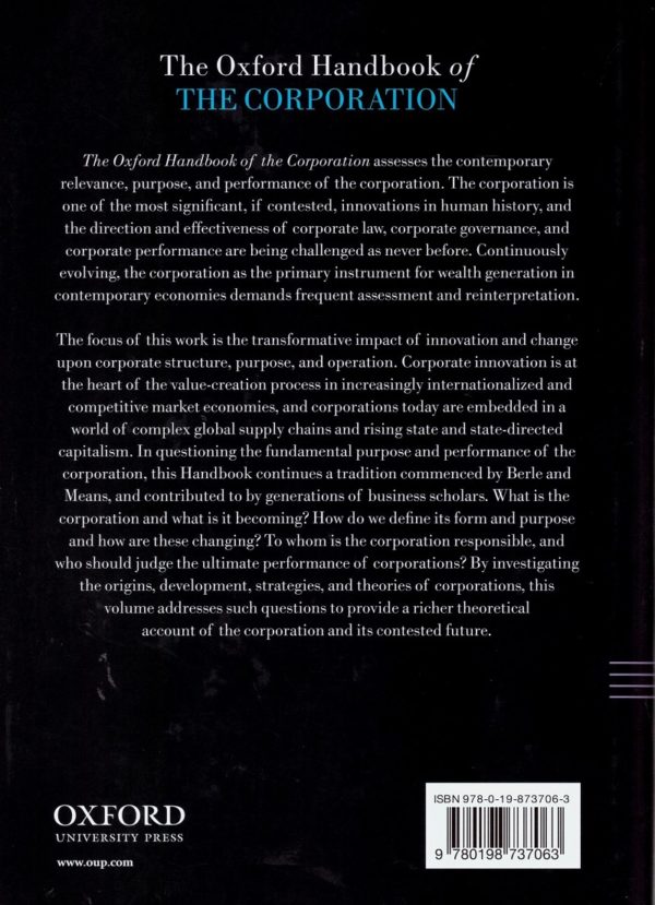 Oxford Handbook of the corporation -38856