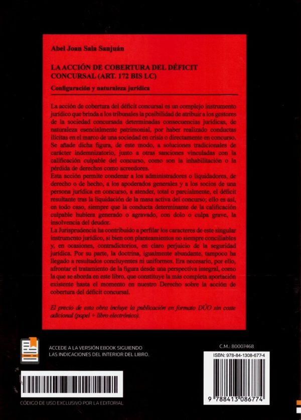 Acción de cobertura del déficit concursal (art. 172 bis LC). Configuración y naturaleza jurídica-41001