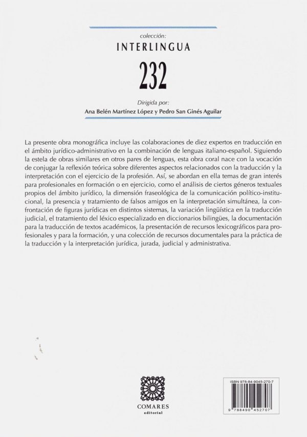 Introducción a la traducción e interpretación en el ámbito jurídico-administrativo (italiano-español)-39959
