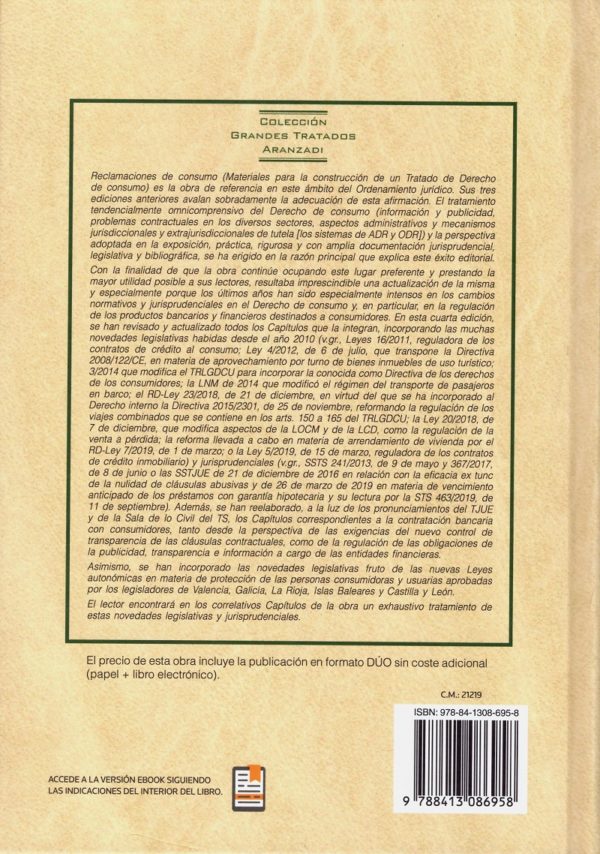 Reclamaciones de consumo 2020. Materiales para la construcción de un Tratado de Derecho de consumo-43063