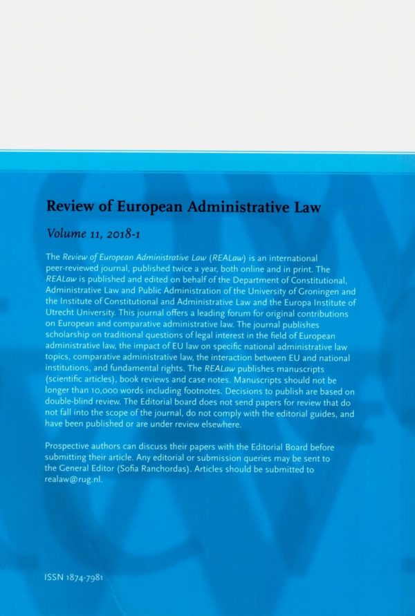 Review of European Administrative Law Volume 11/2018-1 -42777