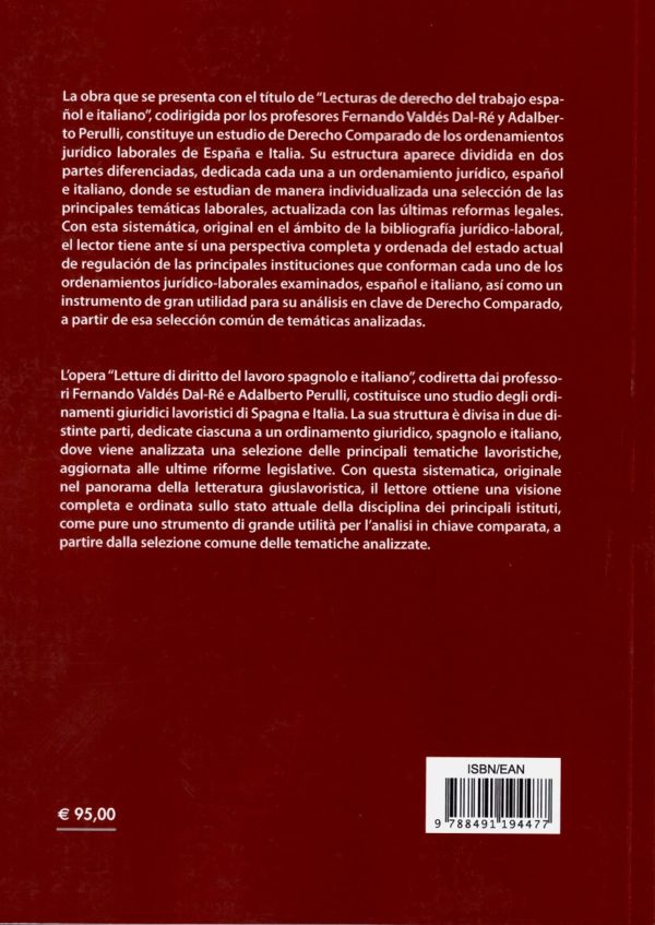 Lecturas de Derecho laboral español e italiano. Letture di Diritto del lavoro spagnolo e italiano-42296