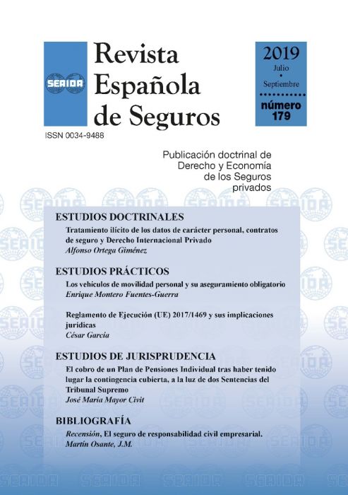 Revista Española de Seguros, Nº 179, Julio-Septiembre 2019 -0