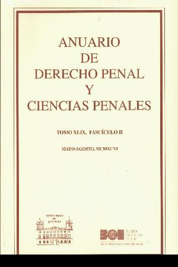 Anuario de Derecho Penal y Ciencias Penales, 49/2, Mayo -Agosto 1996 -0