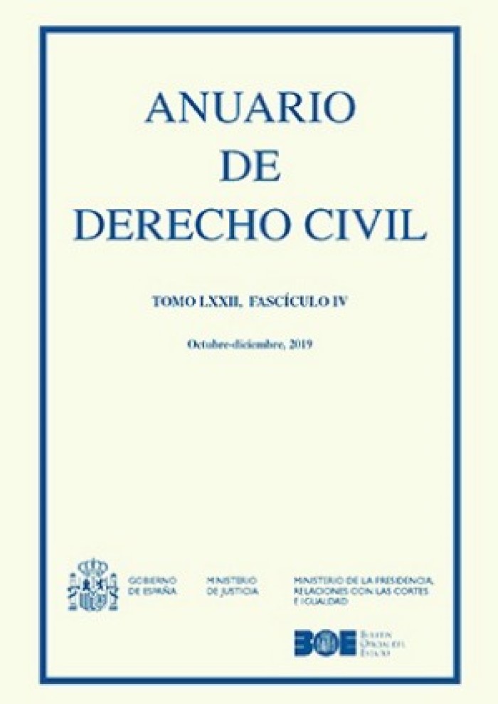 Anuario de derecho civil, 72/04. Octubre-Diciembre 2019 -0