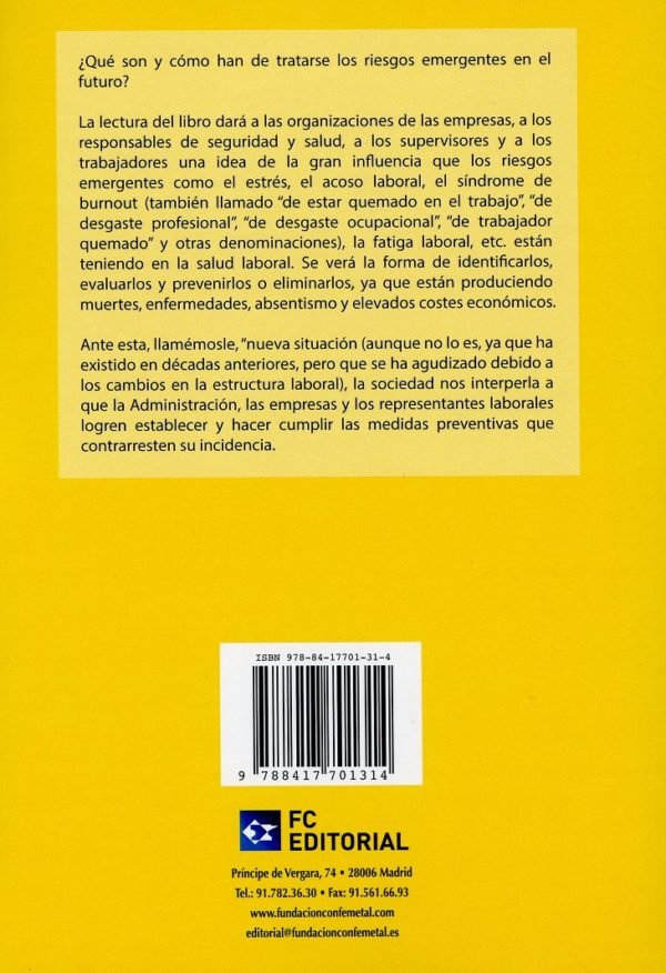 Manual práctico para la prevención de riesgos emergentes 2020. Riesgos psicosociales, acoso laboral, carga mental, Burnout, estrés laboral, riesgos biológicos-45172