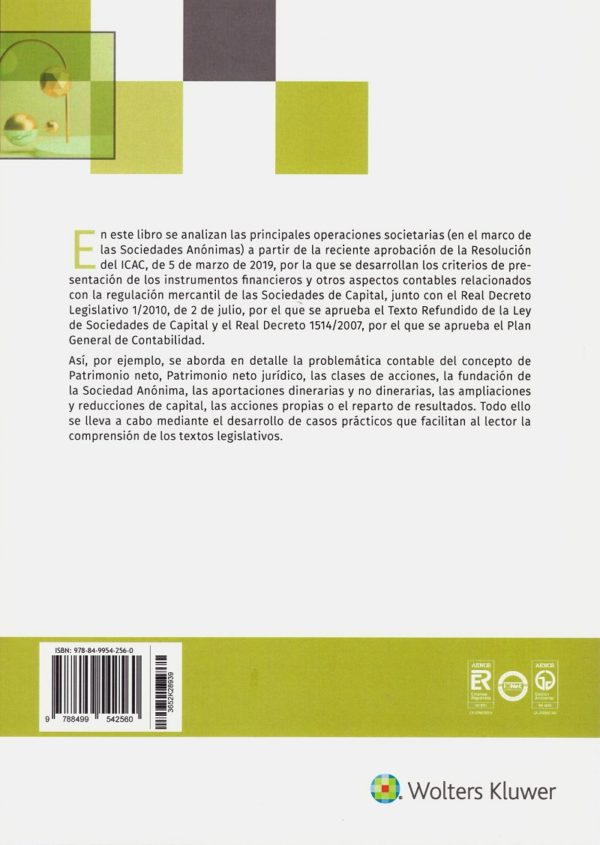 Tratamiento contable de las principales operaciones societarias. Incluye casos prácticos sobre sociedades anónimas-46349