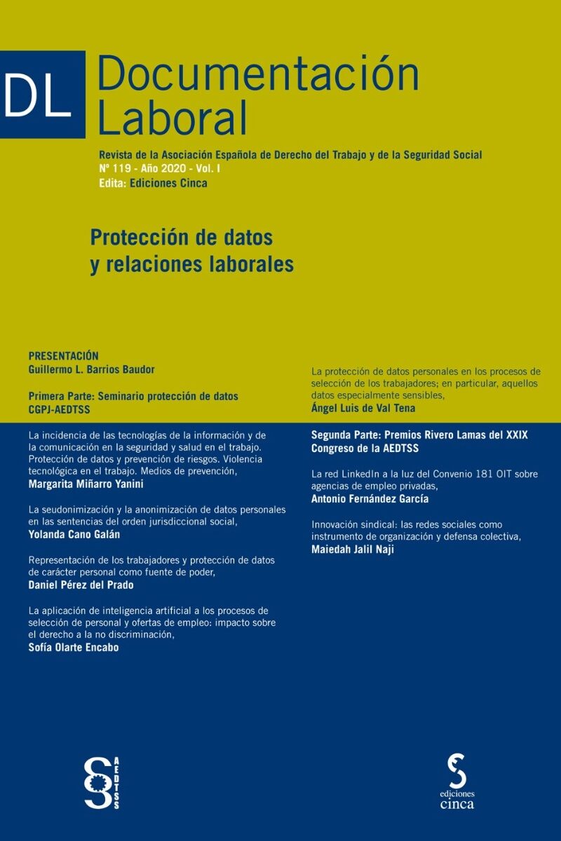 Documentación laboral, 119 Año 2020 Vol. I. Protección de datos y relaciones laborales-0