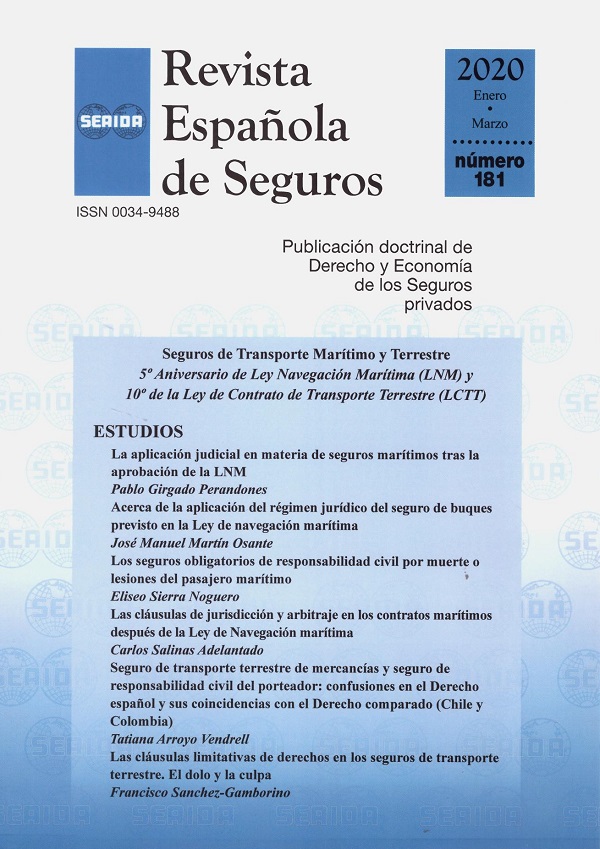 Revista Española de Seguros, Nº 181. Enero-Marzo 2020 -0
