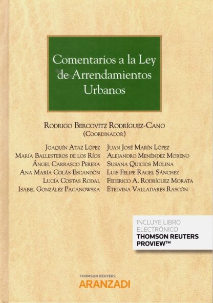 Comentarios a la ley de arrendamientos urbanos 2020