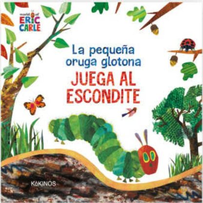 Pequeña oruga glotona juega al escondite