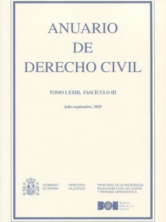 Anuario de Derecho Civil Tomo LXIII/ III, Julio-septiembre MMXX