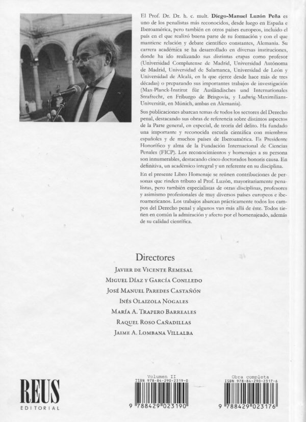 Libro homenaje al Profesor Diego Manuel Luzón Peña con motivo de su 70º aniversario 2 Volúmenes-56682