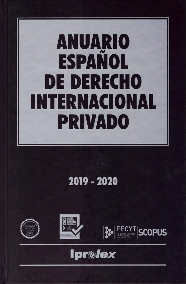 Anuario Español de Derecho Internacional Privado 2019-2020 -0