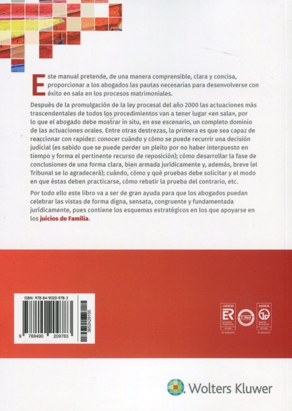 Manual de actuaciones en sala 2020. Técnicas prácticas de los procesos de familia-56406