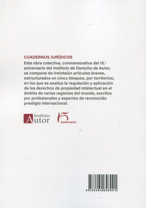 Cuadernos jurídicos del Instituto de Derecho de Autor. 15 aniversario-56557