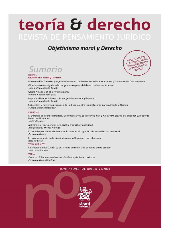 Teoría & Derecho. Revista de Pensamiento Jurídico 27/2020. Objetivismo moral y Derecho-0
