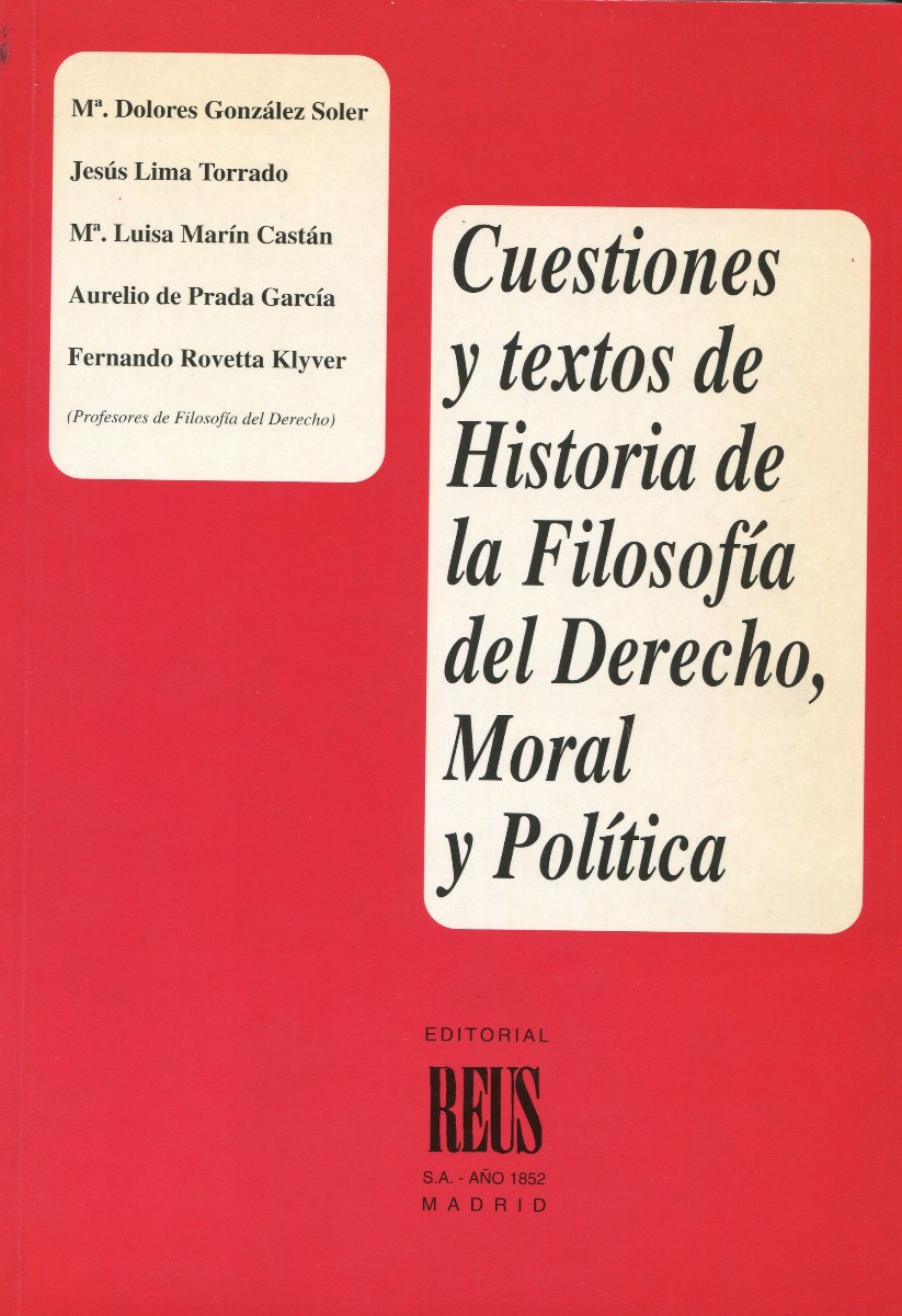 Cuestiones y textos de Historia de la Filosofía del Derecho, Moral y Política-0