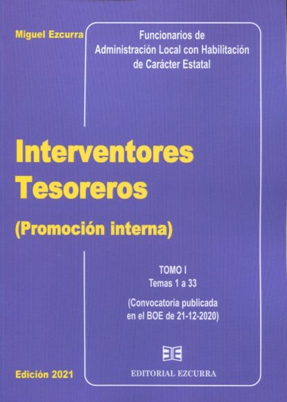 Interventores tesoreros (Promoción interna) 2 Tomos 2021