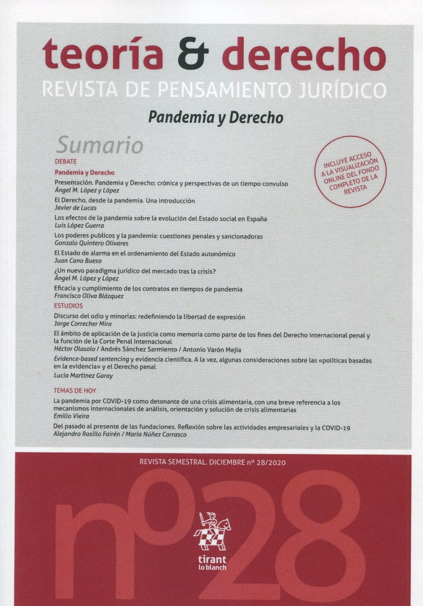 Teoría & Derecho. Revista de Pensamiento Jurídico 28/2020. Pandemia y Derecho-0