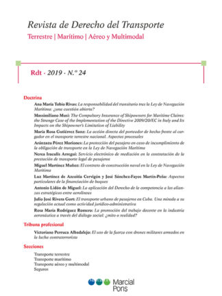 Revista de derecho del transporte, nº 26, año 2020 Terrestre. Marítimo. Aereo y Multimodal