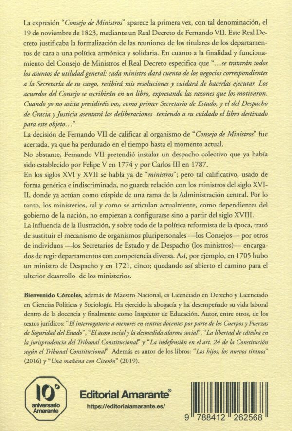 Los Consejos de Ministros en España . Siglo XVIII 9788412262568