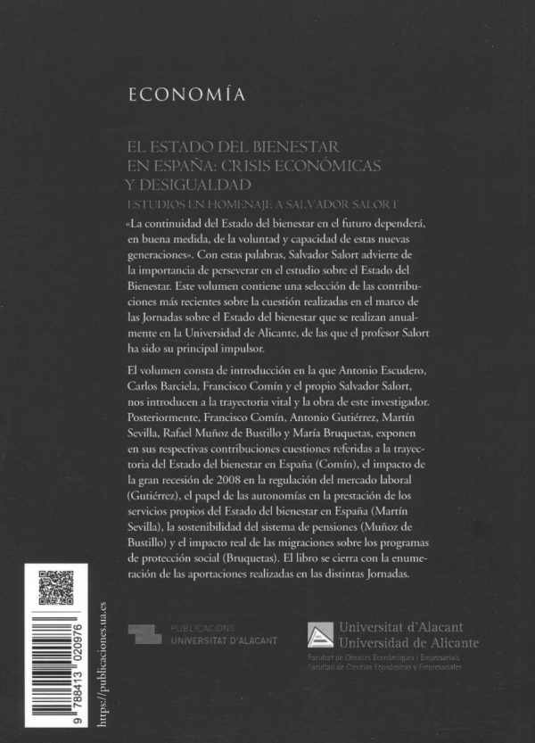 Estado del bienestar en España: crisis económicas y desigualdad. estudios en Homenaje a Salvador Salort-60000