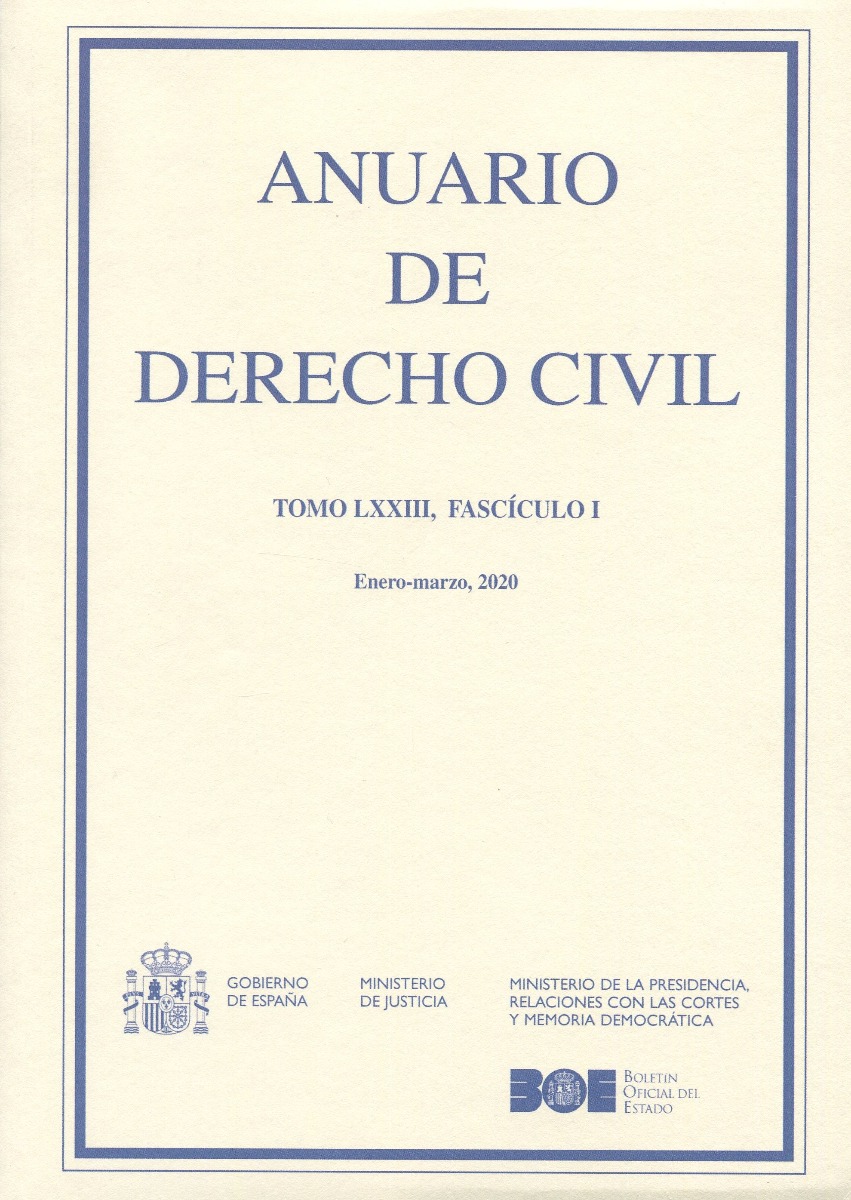 Anuario de Derecho Civil, 73/1. Enero -Marzo 2020 -0