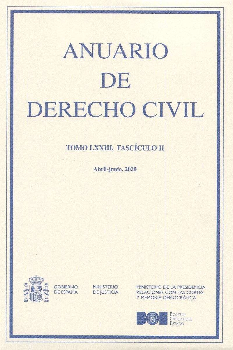 Anuario de Derecho Civil, 73/2. Abril-junio 2020 -0