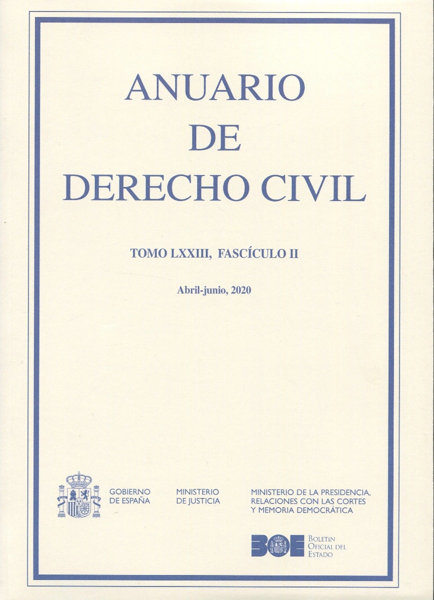 Anuario de Derecho Civil, 73/2. Abril-junio 2020 -0