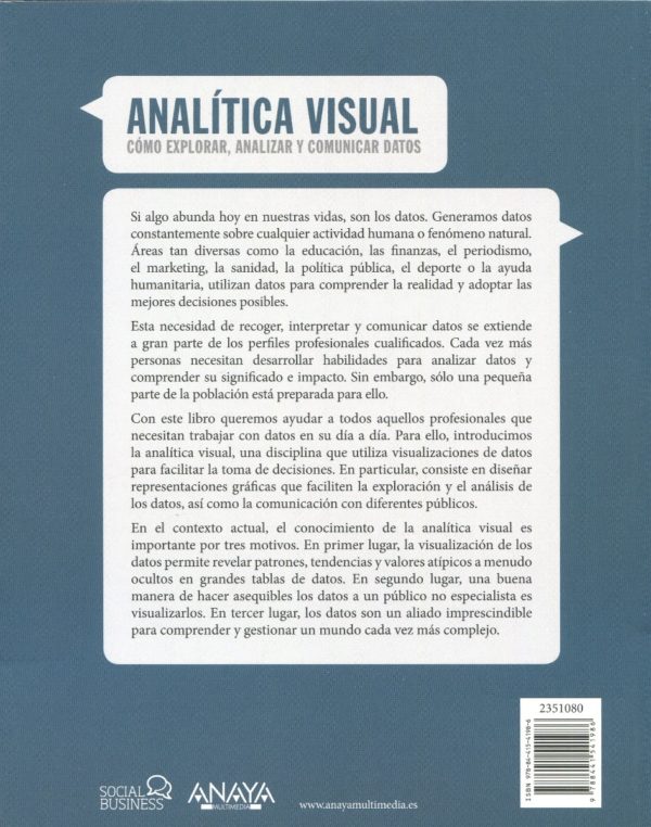 Analítica Visual. Cómo explorar, analizar y comunicar datos -61902