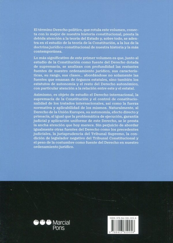 Derecho Político español según la Constitución de 1978. Tomo I. Constitución y fuentes del derecho-61040