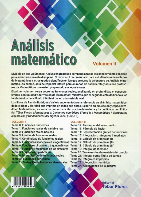 Análisis matemático. Volumen II: Fundamentos de Cálculo infinitesimal en una variable real-62586