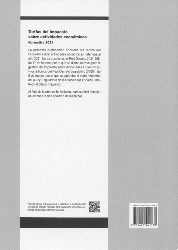 Tarifas del impuesto sobre actividades económicas. Normativa 2021 -62596