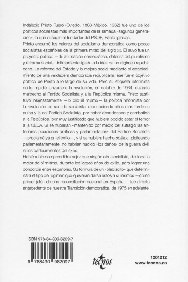 Indalecio Prieto y el movimiento socialista. Reforma, revolución y reconciliación nacional-64355