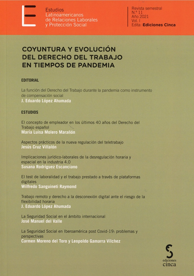Estudios latinoamericanos de relaciones laborales y protección social nº 11 año 2021 vol. I Coyuntura y evolución del derecho del trabajo en tiempos de pandemia-0