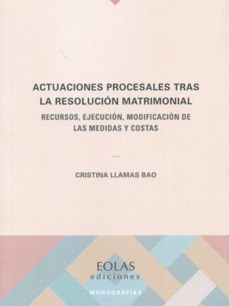 Actuaciones procesales tras la resolución matrimonial. Recursos, ejecución, modificación de las medidas y costas