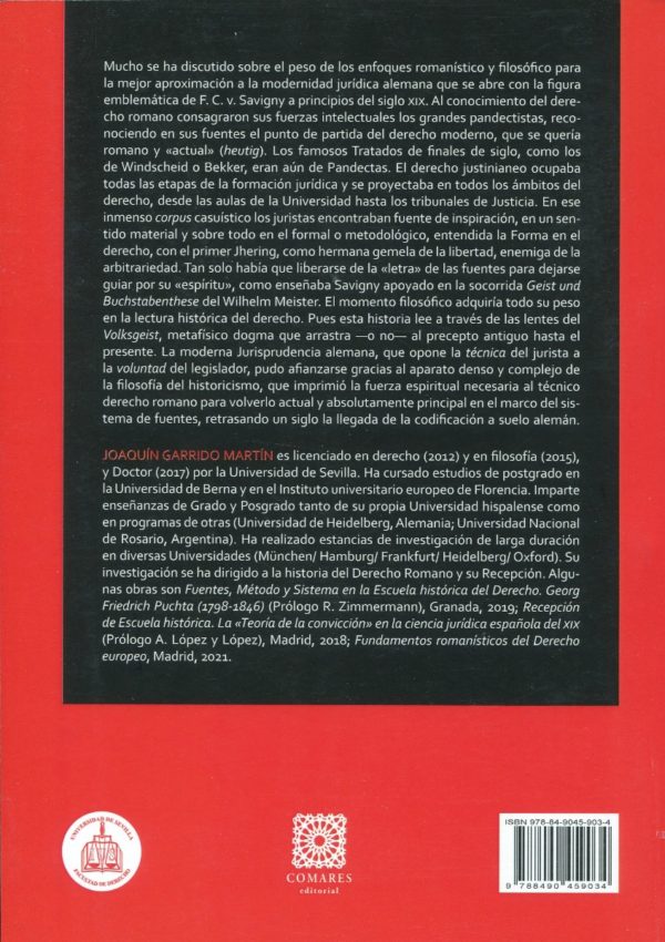 Derecho romano y dogmática en la modernidad jurídica alemana. Estudios sobre ciencia pandectística-65736