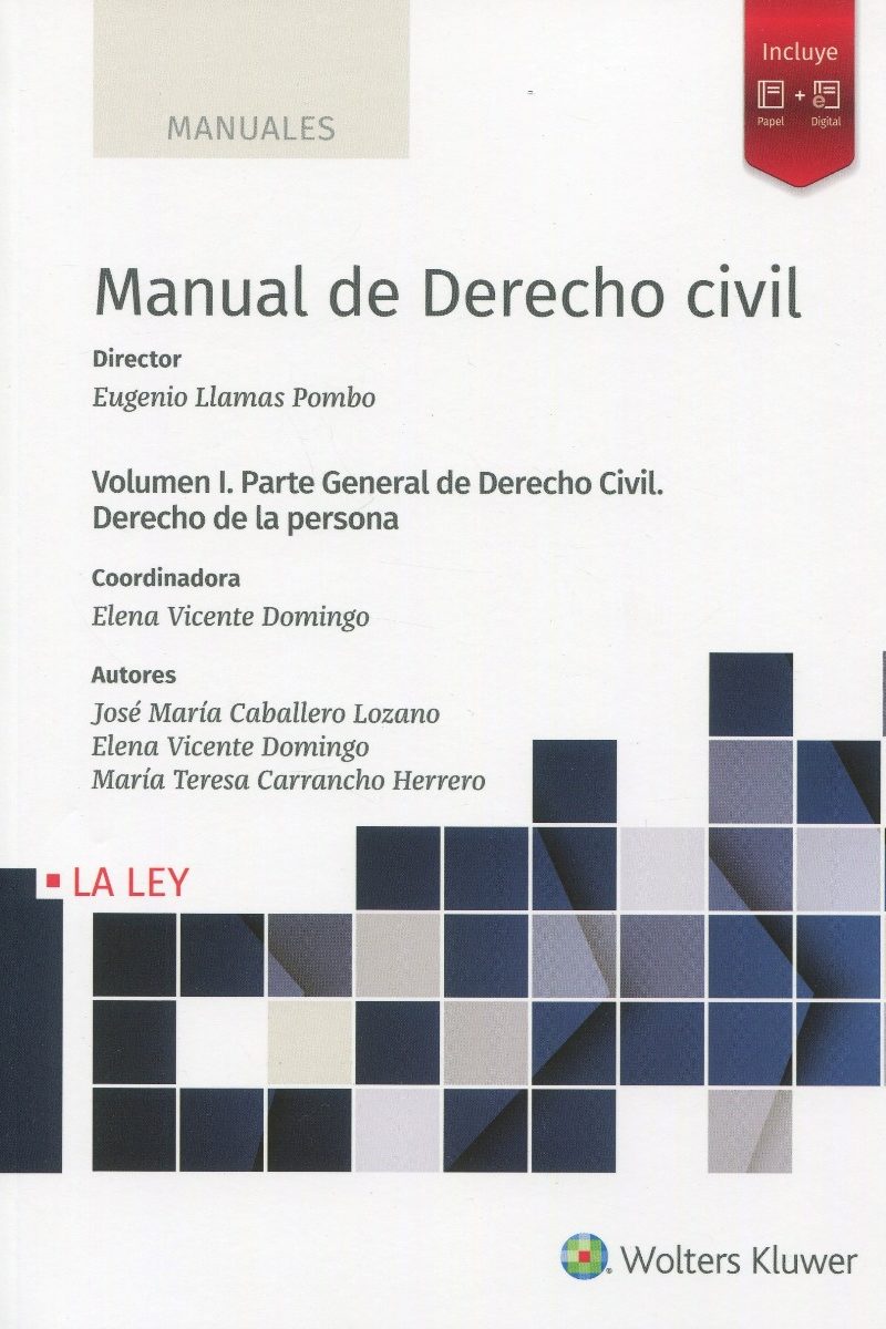 Manual de derecho civil, I. Parte general de derecho civil. Derecho de la persona-0