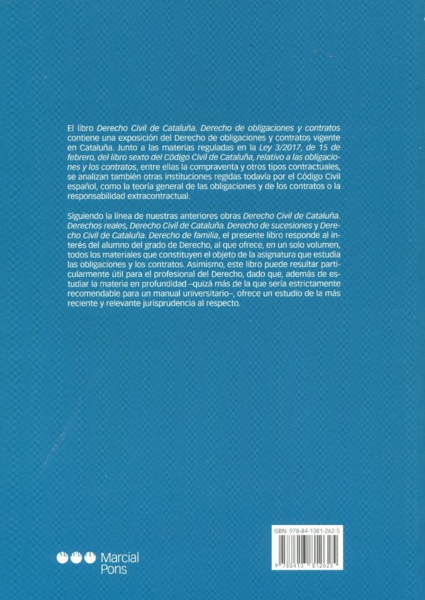 Derecho Civil de Cataluña. Derecho de Obligaciones y contratos 2021 -66976