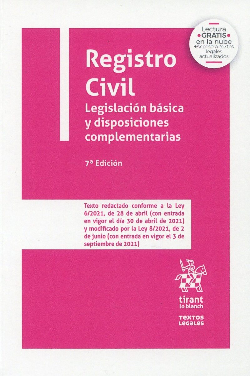 Registro Civil. Legislación básica y disposiciones complementarias -0