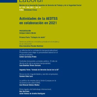 Documentación Laboral, 124 Año 2021 Vol. III Actividades de la AEDTSS en colaboración en 2021
