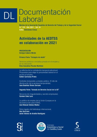 Documentación Laboral, 124 Año 2021 Vol. III Actividades de la AEDTSS en colaboración en 2021