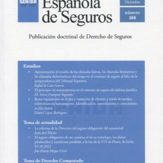 Revista Española de Seguros, Nº 188 Octubre-Diciembre 2021