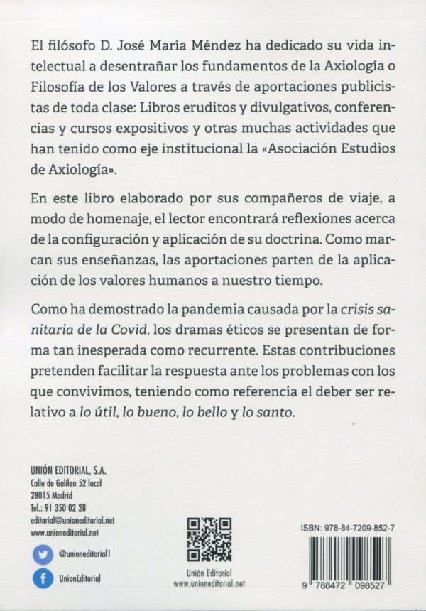 Los valores humanos de la España Postcovid. Libro homenaje a D. José María Méndez-70677
