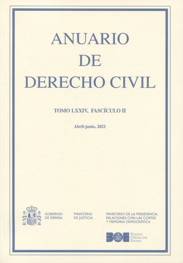 Anuario de Derecho Civil, 74/2. Abril-junio 2021 -0