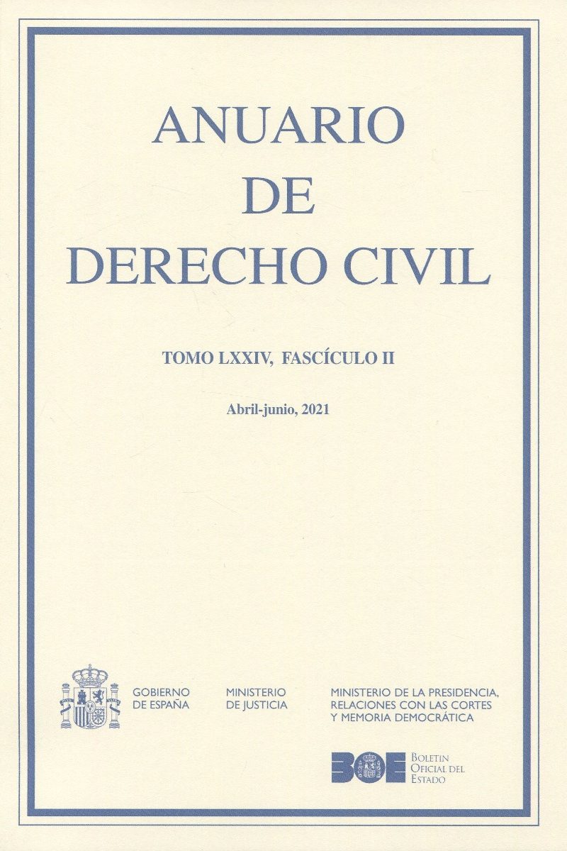 Anuario de Derecho Civil, 74/2. Abril-junio 2021 -0