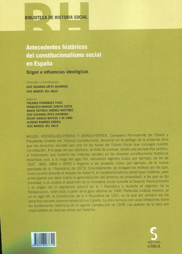 Antecedentes históricos del constitucionalismo social en España. Origen e influencias ideológicas-73367
